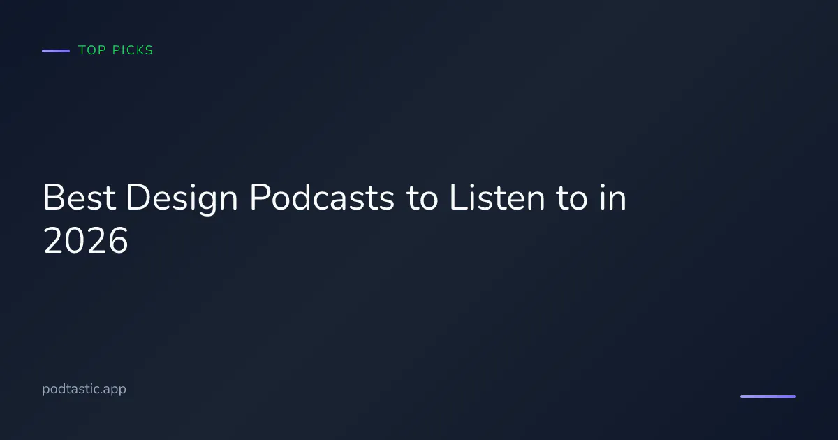 A designer at a desk with headphones listening to one of the best design podcasts