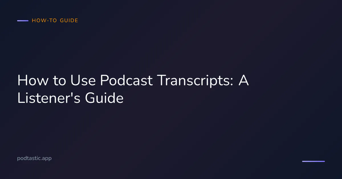 A podcast episode being read as a transcript on a phone screen