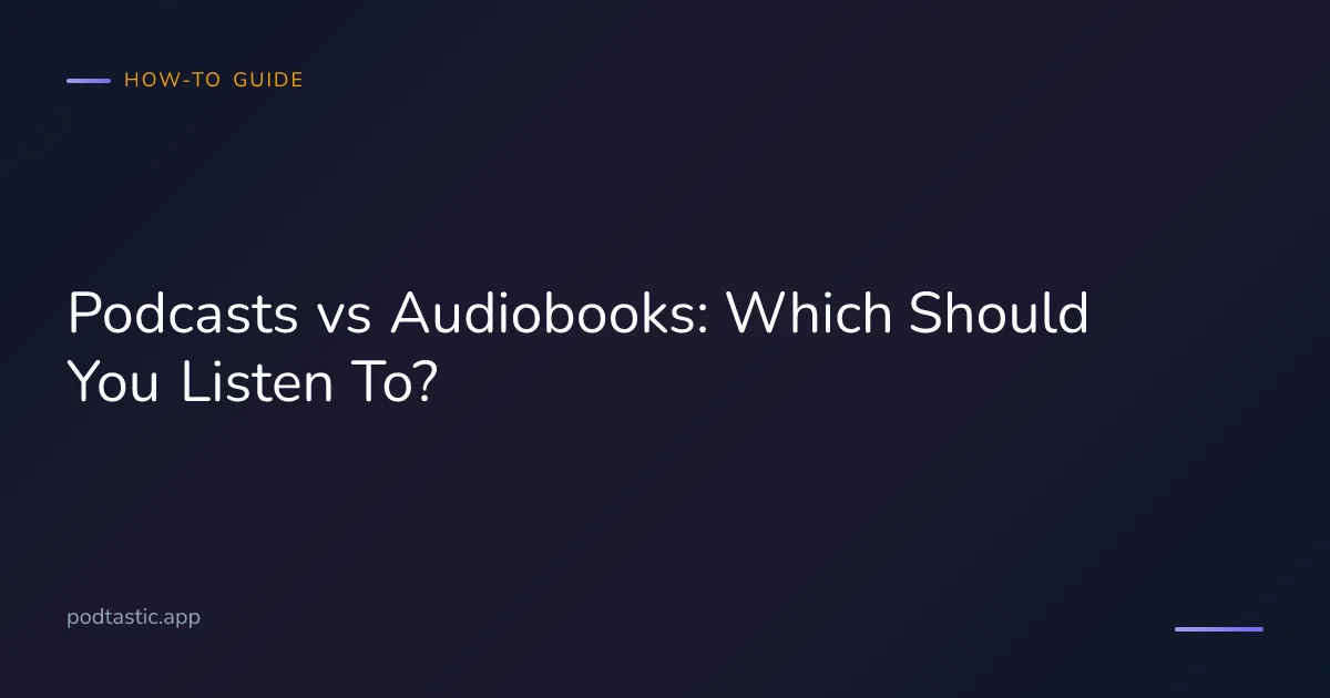 Headphones with a podcast icon and audiobook icon side by side