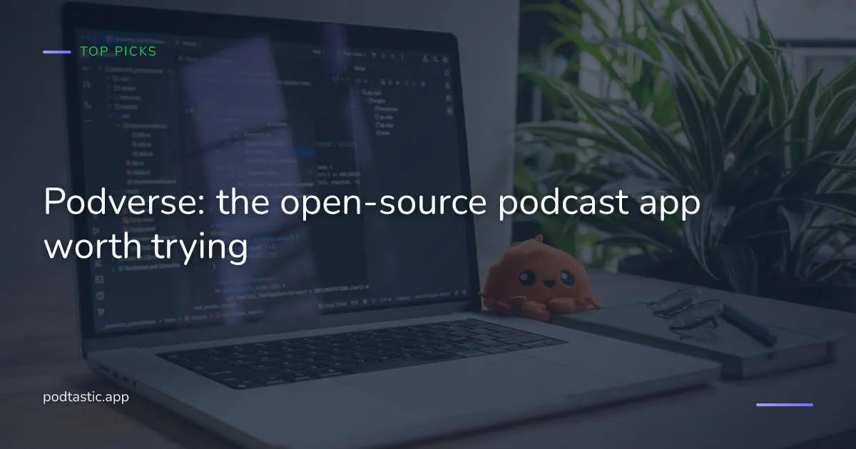 Developer working on open-source code, illustrating the community-built ethos behind Podverse