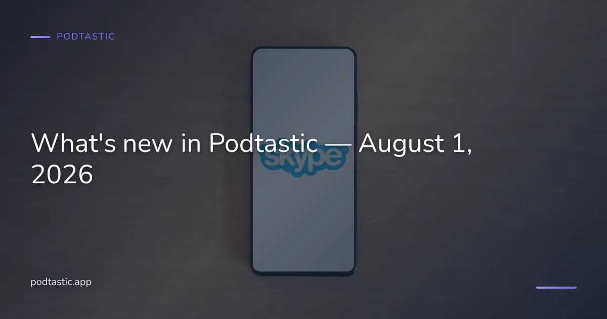 Podtastic app on a phone showing the Jump to Video badge on a video podcast episode