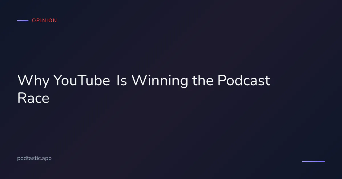 A phone showing a podcast playing on YouTube alongside a traditional podcast app